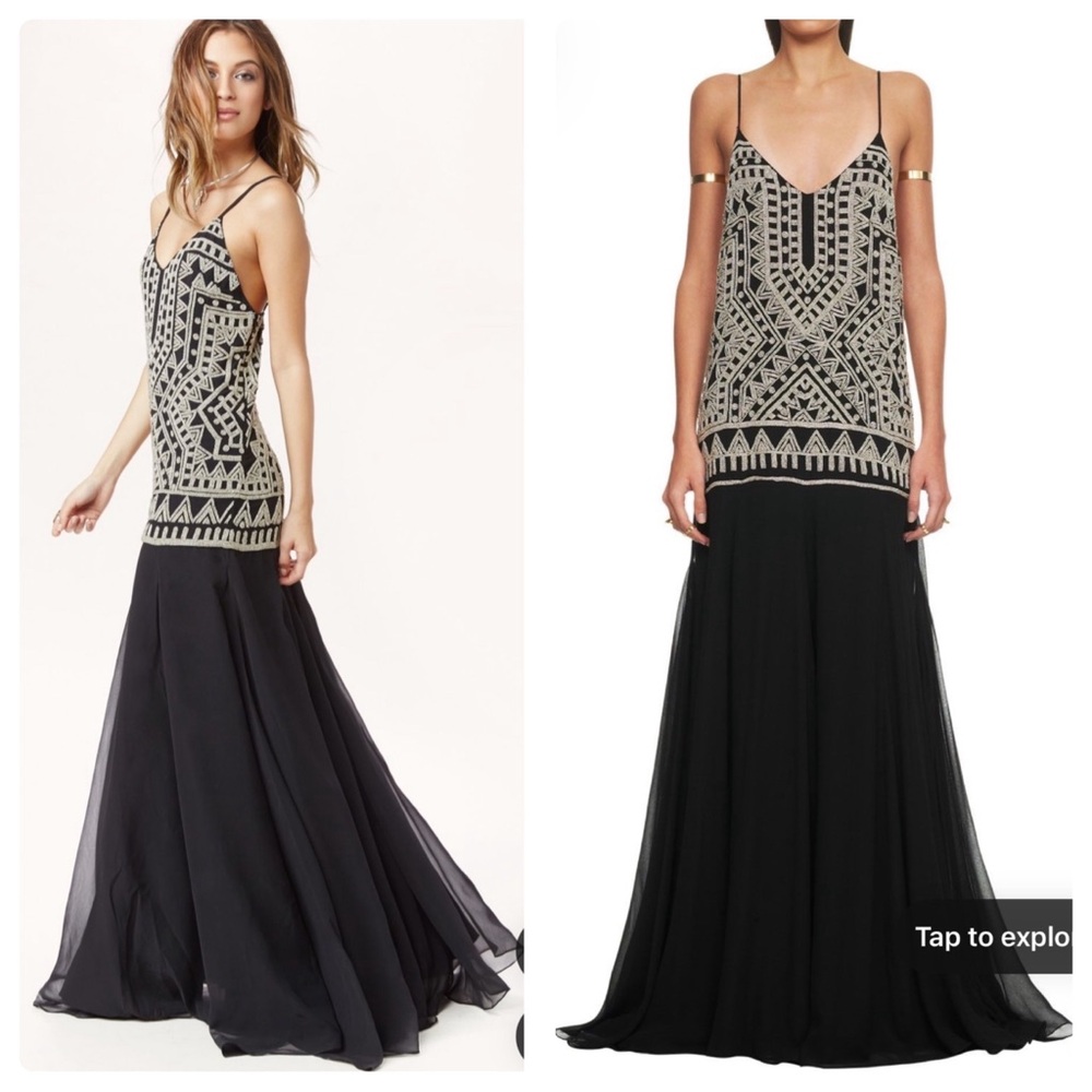 Mara Hoffman Beaded Drop Waist Georgette Gown